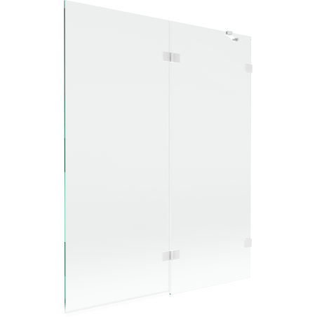 Mexen Lunar paroi de baignoire 2 volets droit 140 x 150 cm, transparent, blanc - 897-140-100-20-00-P