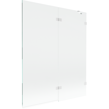 Paroi de baignoire Mexen Lunar à 2 volets droite 140 x 150 cm, transparent, blanc - 897-140-100-20-00-P