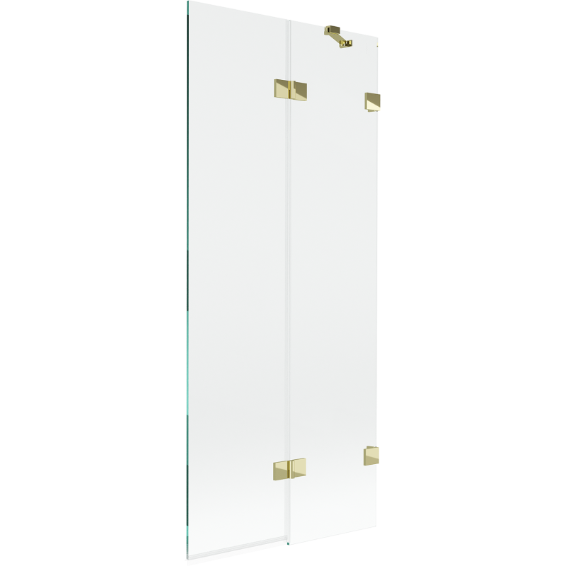 Paroi de baignoire Mexen Lunar 2 volets droite 80 x 150 cm, transparent, or - 897-080-100-50-00-P