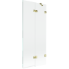 Mexen Lunar paroi de baignoire 2 volets droits 80 x 150 cm, transparent, doré - 897-080-100-50-00-P