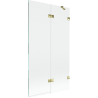 Mexen Lunar paroi de baignoire à 2 volets droit 100 x 150 cm, transparent, doré - 897-100-100-50-00-P