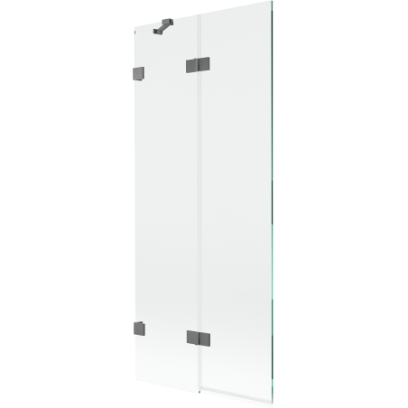 Mexen Lunar paroi de baignoire à 2 volets gauche 80 x 150 cm, transparent, gun metal - 897-080-100-95-00-L