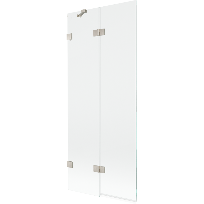 Mexen Lunar paroi de baignoire à deux volets, gauche 80 x 150 cm, transparent, nickel brossé - 897-080-100-97-00-L