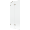 Mexen Lunar paroi de baignoire à deux volets, gauche 80 x 150 cm, transparent, nickel brossé - 897-080-100-97-00-L