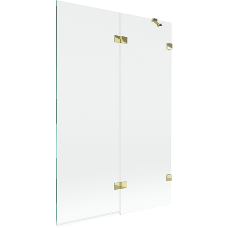 Mexen Lunar paroi de baignoire 2 volets droit 120 x 150 cm, transparent, doré - 897-120-100-50-00-P