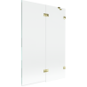 Mexen Lunar paroi de baignoire 2 volets droit 120 x 150 cm, transparent, doré - 897-120-100-50-00-P
