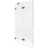Mexen Lunar paroi de baignoire pliante à 2 volets gauche 90 x 150 cm, transparent, métal gun - 897-090-100-95-00-L