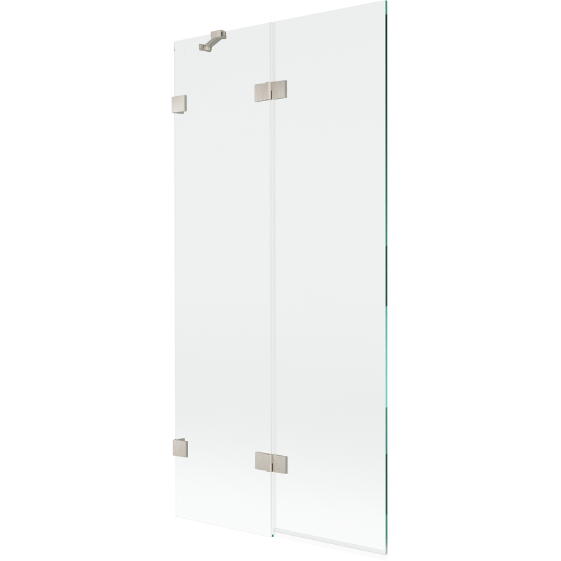 Paroi de baignoire pliante gauche 2 volets Mexen Lunar 90 x 150 cm, transparent, nickel brossé - 897-090-100-97-00-L