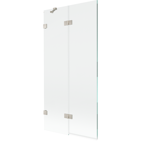 Paroi de baignoire pliante gauche 2 volets Mexen Lunar 90 x 150 cm, transparent, nickel brossé - 897-090-100-97-00-L