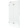 Paroi de baignoire pliante gauche 2 volets Mexen Lunar 90 x 150 cm, transparent, nickel brossé - 897-090-100-97-00-L
