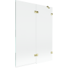Mexen Lunar paroi de baignoire à 2 volets droite 130 x 150 cm, transparent, doré - 897-130-100-50-00-P