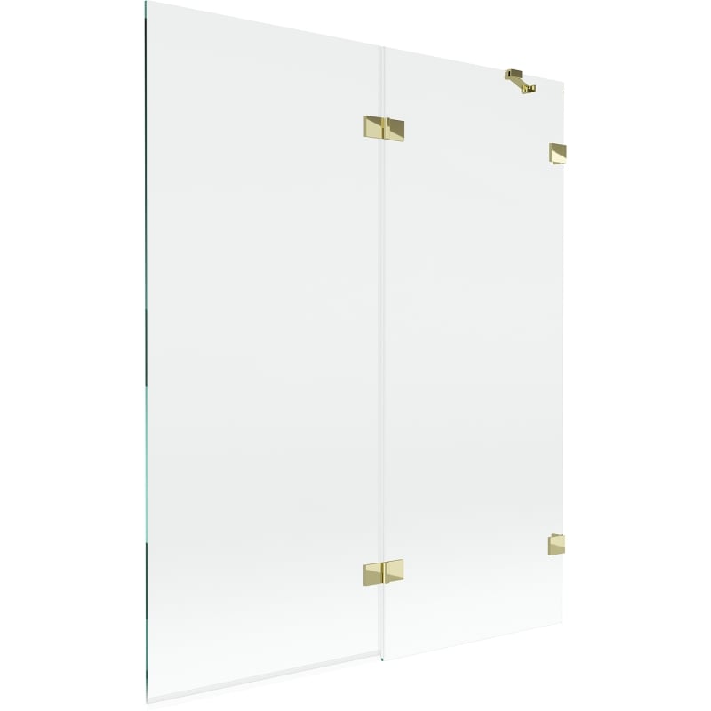 Mexen Lunar paroi de bain 2 volets, droite 140 x 150 cm, transparent, doré - 897-140-100-50-00-P