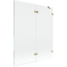 Mexen Lunar paroi de bain 2 volets, droite 140 x 150 cm, transparent, doré - 897-140-100-50-00-P