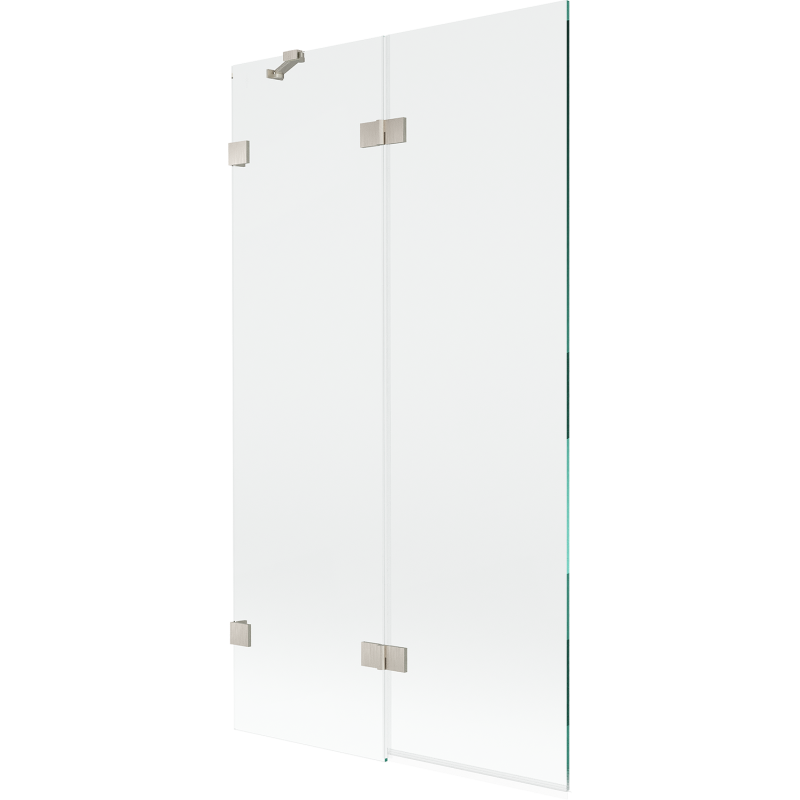 Mexen Lunar paroi de baignoire 2 volets gauche 100 x 150 cm, transparent, nickel brossé - 897-100-100-97-00-L