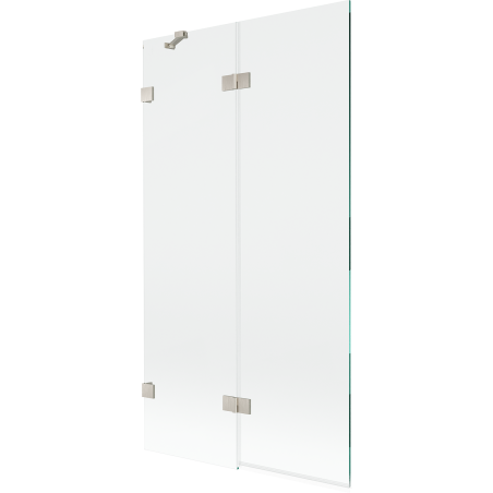 Mexen Lunar paroi de baignoire 2 volets gauche 100 x 150 cm, transparent, nickel brossé - 897-100-100-97-00-L