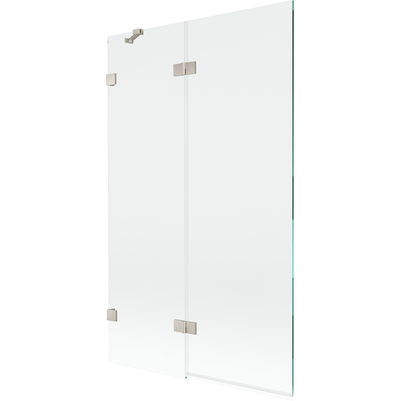 Mexen Lunar paroi de baignoire 2 volets gauche 110 x 150 cm, transparent, nickel brossé - 897-110-100-97-00-L
