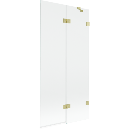 Mexen Lunar paroi de baignoire 2 volets droit 90 x 150 cm, transparent, or brossé - 897-090-100-55-00-P