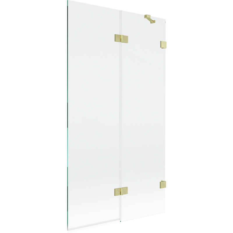 Mexen Lunar pare-douche à 2 volets, côté droit, 100 x 150 cm, transparent, or brossé - 897-100-100-55-00-P