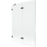 Mexen Lunar paroi de baignoire 2 volets gauche 120 x 150 cm, transparent, couleur canon de fusil - 897-120-100-95-00-L