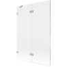 Paravent de bain 2 volets gauche 120 x 150 cm, transparent, nickel brossé - 897-120-100-97-00-L
