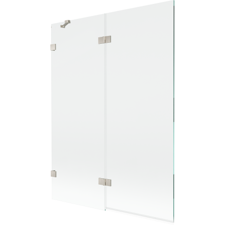 Mexen Lunar paroi de baignoire à 2 volets gauche 130 x 150 cm, transparent, nickel brossé - 897-130-100-97-00-L