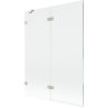 Mexen Lunar paroi de baignoire à 2 volets gauche 130 x 150 cm, transparent, nickel brossé - 897-130-100-97-00-L