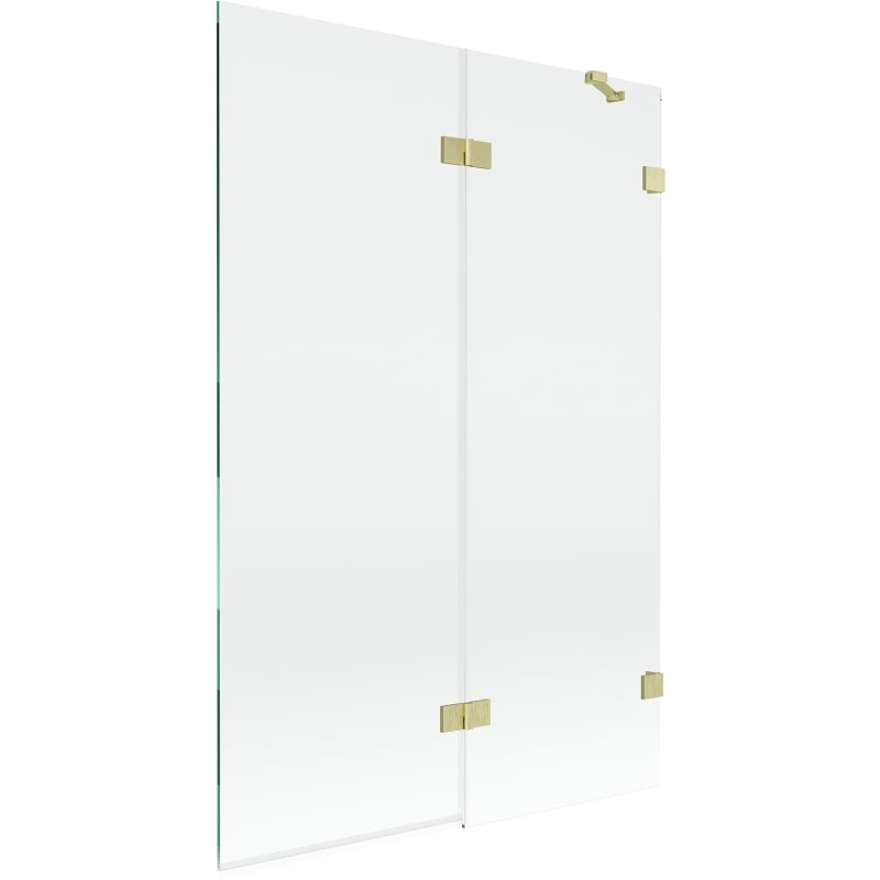 Mexen Lunar paroi de baignoire à 2 volets droite 120 x 150 cm, transparent, or brossé - 897-120-100-55-00-P