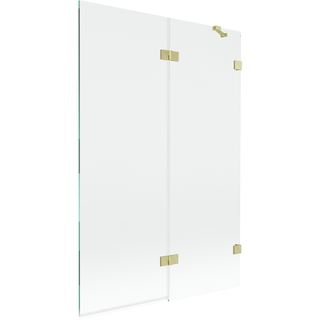 Mexen Lunar paroi de baignoire 2-volets droite 120 x 150 cm, transparent, or brossé - 897-120-100-55-00-P