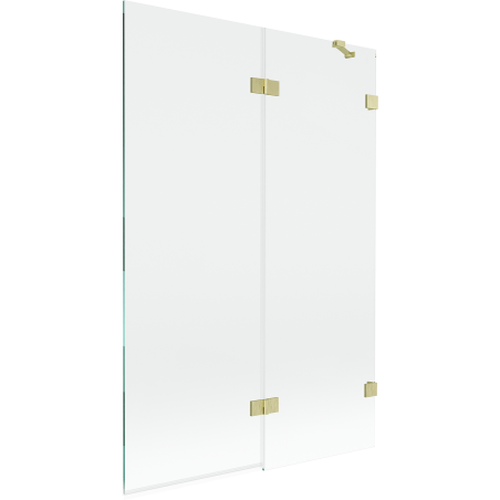 Mexen Lunar paroi de baignoire à 2 volets droite 120 x 150 cm, transparent, or brossé - 897-120-100-55-00-P