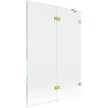 Mexen Lunar paroi de baignoire 2-volets droite 120 x 150 cm, transparent, or brossé - 897-120-100-55-00-P