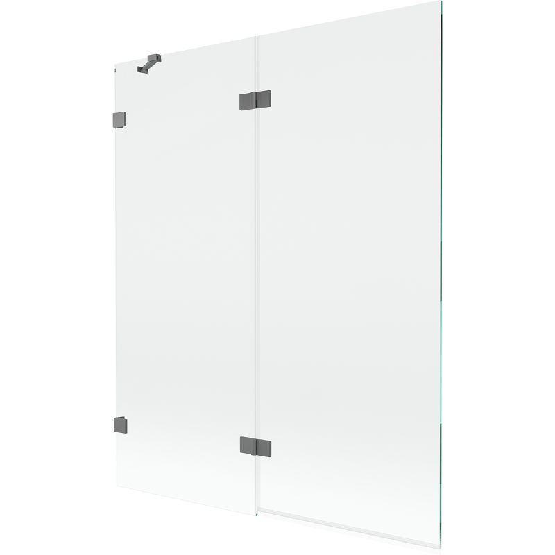 Mexen Lunar paroi de baignoire 2 volets gauche 140 x 150 cm, transparent, gun metal - 897-140-100-95-00-L