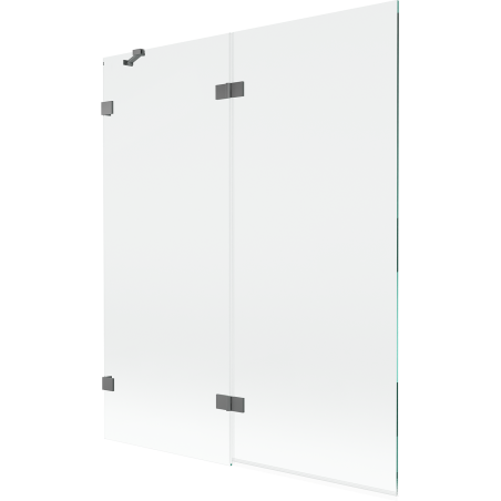 Mexen Lunar paroi de baignoire 2 volets gauche 140 x 150 cm, transparent, gun metal - 897-140-100-95-00-L