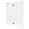 Mexen Lunar paroi de baignoire 2 volets gauche 140 x 150 cm, transparent, gun metal - 897-140-100-95-00-L
