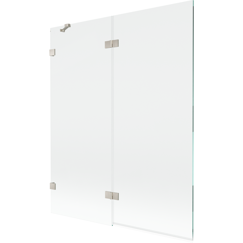 Mexen Lunar paroi de baignoire à 2 volets gauche 140 x 150 cm, transparent, nickel brossé - 897-140-100-97-00-L