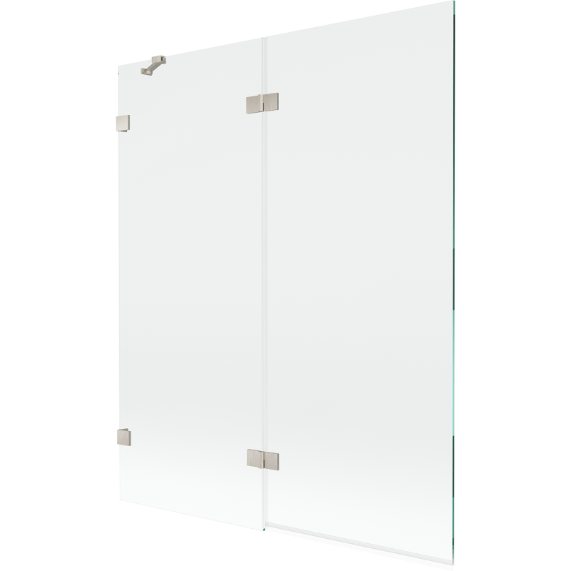 Mexen Lunar paroi de baignoire pivotante 2 volets gauche 140 x 150 cm, transparent, nickel brossé - 897-140-100-97-00-L