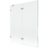 Mexen Lunar paroi de baignoire à 2 volets gauche 140 x 150 cm, transparent, nickel brossé - 897-140-100-97-00-L