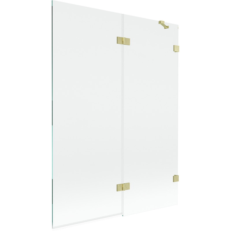 Mexen Lunar pare-douche à 2 volets droit 130 x 150 cm, transparent, or brossé - 897-130-100-55-00-P