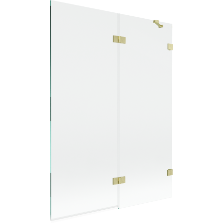 Mexen Lunar paroi de baignoire 2 volets droite 130 x 150 cm, transparent, doré brossé - 897-130-100-55-00-P