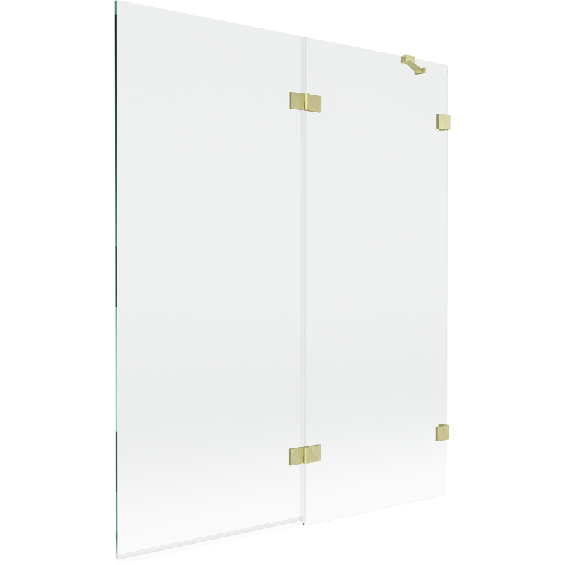 Mexen Lunar paroi de baignoire 2 volets droite 140 x 150 cm, transparent, or brossé - 897-140-100-55-00-P