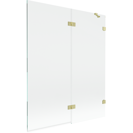 Mexen Lunar paroi de baignoire 2 volets droite 140 x 150 cm, transparent, or brossé - 897-140-100-55-00-P