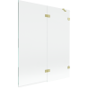 Mexen Lunar paroi de baignoire 2 volets droite 140 x 150 cm, transparent, or brossé - 897-140-100-55-00-P