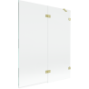 Mexen Lunar paroi de baignoire à 2 panneaux droit 140 x 150 cm, transparent, doré brossé - 897-140-100-55-00-P