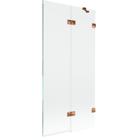 Paroi de baignoire Mexen Lunar 2 volets droite 90 x 150 cm, transparent, or rose - 897-090-100-60-00-P