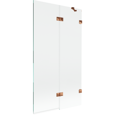 Paroi de douche Mexen Lunar 2 volets droit 100 x 150 cm, transparent, or rose - 897-100-100-60-00-P