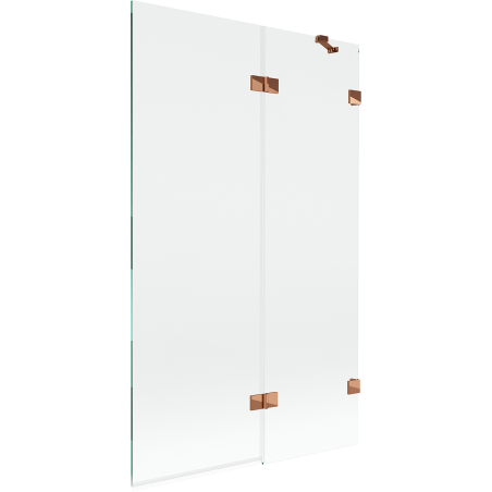 Paroi de douche Mexen Lunar 2 volets droit 110 x 150 cm, transparent, or rose - 897-110-100-60-00-P