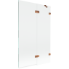 Paroi de douche Mexen Lunar 2 volets droit 110 x 150 cm, transparent, or rose - 897-110-100-60-00-P