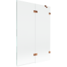 Mexen Lunar paroi de baignoire 2 volets droite 120 x 150 cm, transparent, or rose - 897-120-100-60-00-P