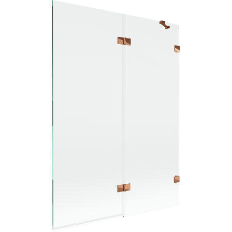 Mexen Lunar paroi de baignoire à 2 volets droite 130 x 150 cm, transparent, or rose - 897-130-100-60-00-P