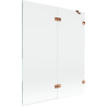 Mexen Lunar paroi de baignoire à 2 volets, droit 140 x 150 cm, transparent, or rose - 897-140-100-60-00-P