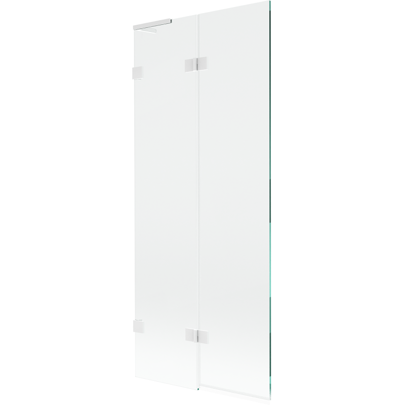 Mexen Lunar L paroi de baignoire 2 volets à gauche 80 x 150 cm, transparent, blanc - 897L-080-100-20-00-L